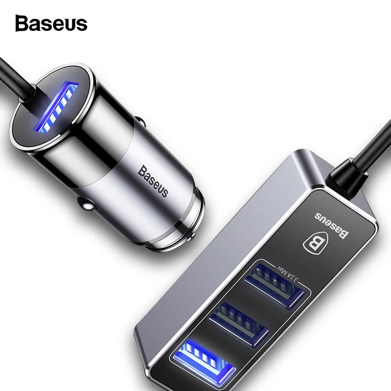 Baseus мульти 4 порта USB Автомобильное зарядное устройство несколько 5.5A Turbo Быстрая автомобильная зарядка USB зарядное устройство для iPhone X samsung Xiaomi Мобильный телефон