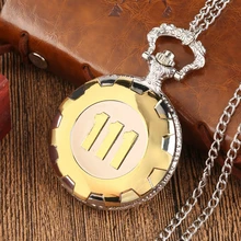 Fallout 4 Vault 111 Electronic Game Watch Retro Fashion Black Gold Quartz Pocket Watch Men Women Necklace Chain Pendant Gifts