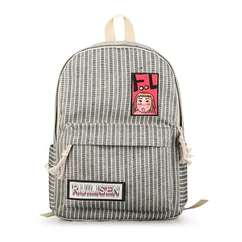 

Fashion Striped Women Travel Backpack Japanese Harajuku Style Canvas Shopping Rucksack Pack Pretty Style Girl's School Backpacks