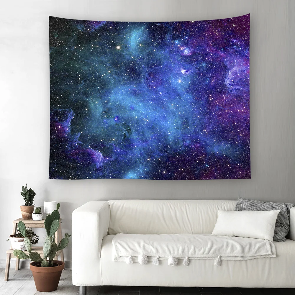 Блестящий гобелен с изображением космоса, яркий светильник, звездное небо и облачная жизнь, картина с изображением земли, тканевое домашнее настенное одеяло