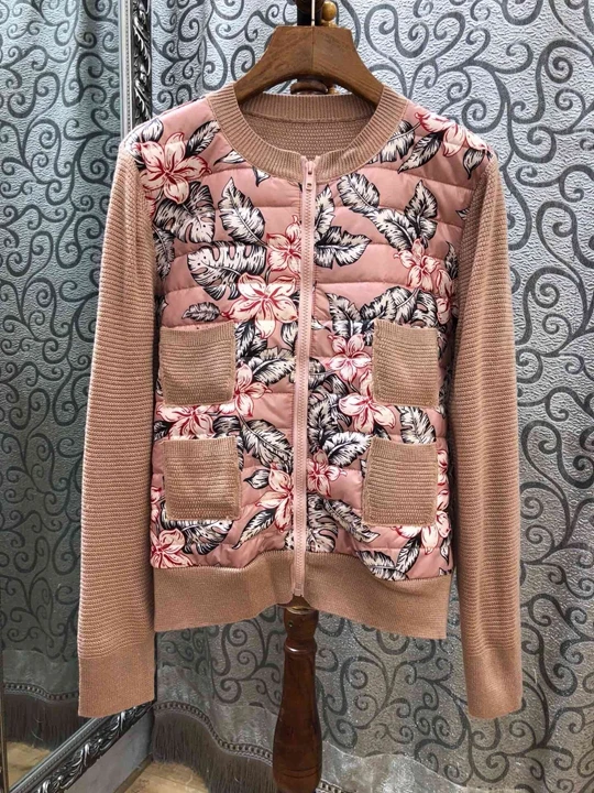 Correspondant Et 2018 D'hiver Couleur À Fermetures Vestes Neckprints Tricoté Automne Short1013 Longues Manches Marron Glissière Ronde BEqw5YAnq