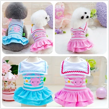 

2019 Special Offer New Dog Dresses Puppy Clothes Ropa Para Perros Sailor Style And Color For Design Skirts For Pets Accessories