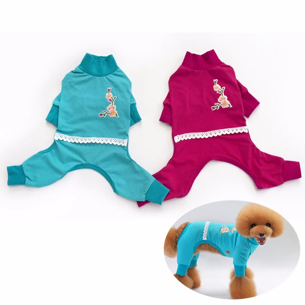 P27 New arrive Pet Solid Cotton Pajamas Small Dog Cat Jumpsuit Coat Shirt Clothes for Chihuahua