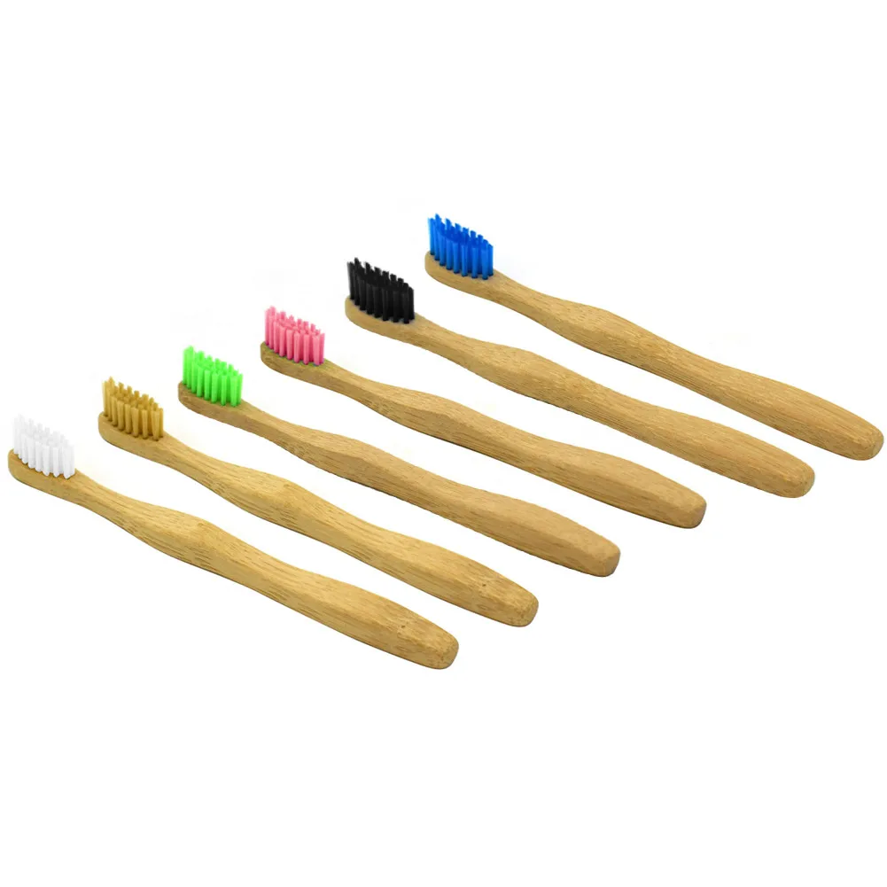 6 цветов Детская зубная щетка с мягкой щетиной деревянная зубная щетка Антибактериальный натуральная бамбуковая ручка уход за полостью