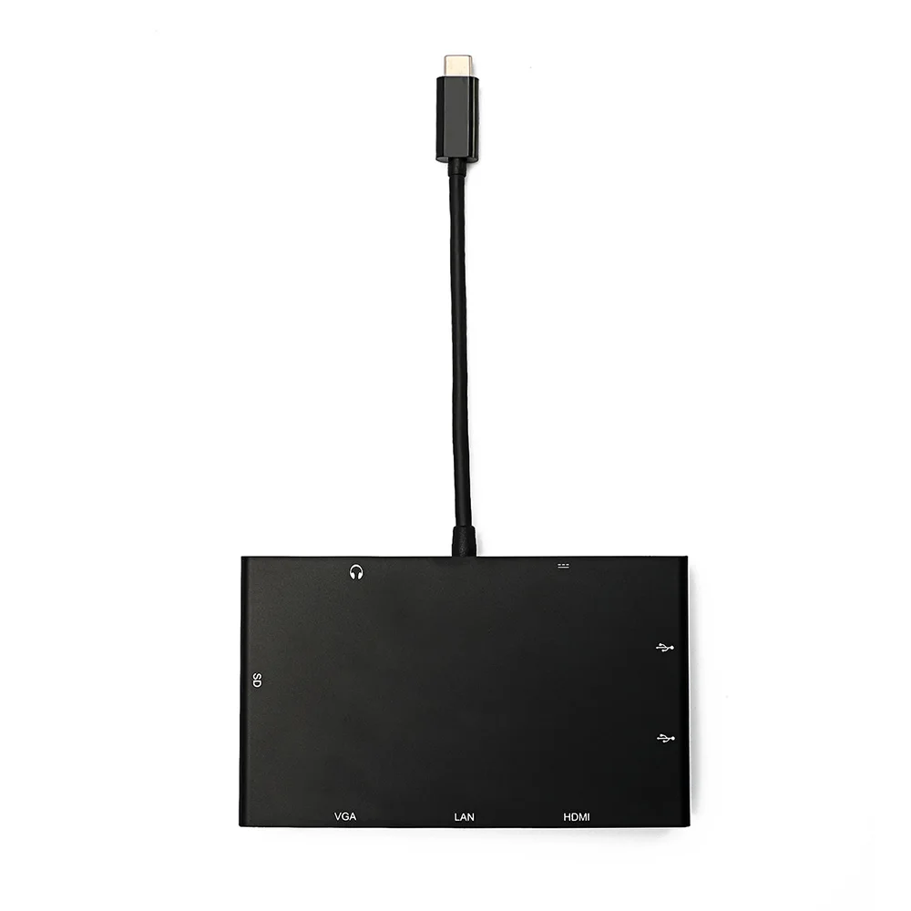 Новый USB-C Thunderbolt 3 к HDMI 4 К VGA 2 USB 3,0 хаб Gigabit локальные сети RJ45 USB-C PD аудио 3,5 мм SD слот женский Зарядное устройство адаптер