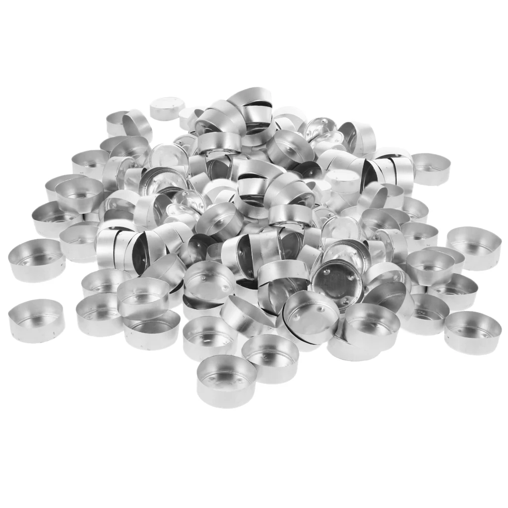 200Pcs Empty Aluminum Tealight Cups DIY Candles Tealight Containers Case Candle Making Mold Tools