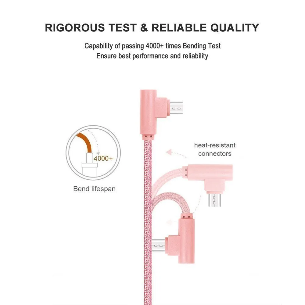 0,25/1/2/3 м универсальные чехлы для мобильного телефона Кабели USB кабель для передачи данных 2A данных и быстрой зарядки телефона USB кабель с нейлоновой оплеткой Тип C зарядный кабель с прямым углом 90 градусов# SYS