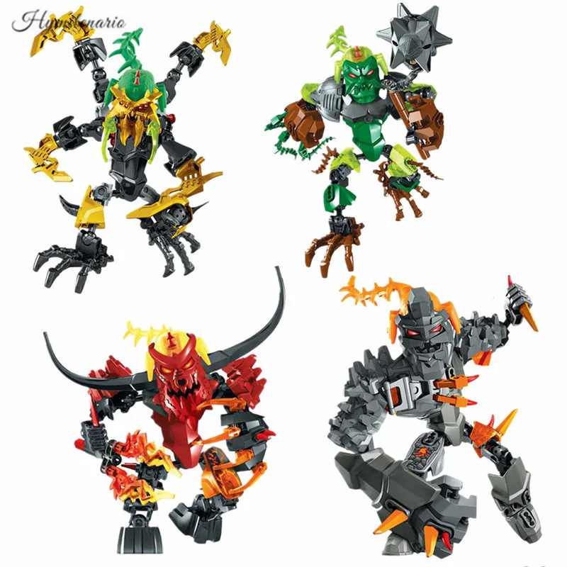 2019 Bionicle Hero Factory Scarox Bruizer Ogrum Pyrox робот строительный блок кирпичный город Сборка