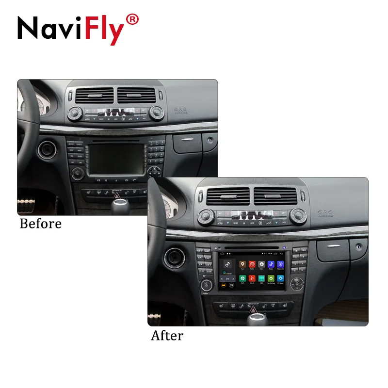 Discount Quad Core 2DIN Android 7.1 Car DVD player radio audio for Mercedes/Benz E Class W211 CLK/W209 w219 with GPS Navi 4G wifi BT RDS 3