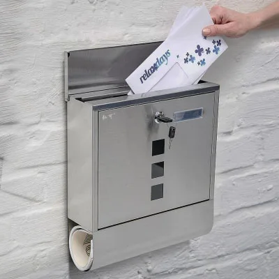 Нержавеющая стальной почтовый ящик наружная стена с замком отчет коробка открытый Нержавеющая сталь водонепроницаемый почтовый ящик