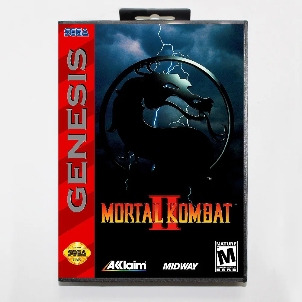 Mortal Kombat II игровой картридж 16 бит MD игровая карта с розничной коробкой для sega Mega Drive для Genesis