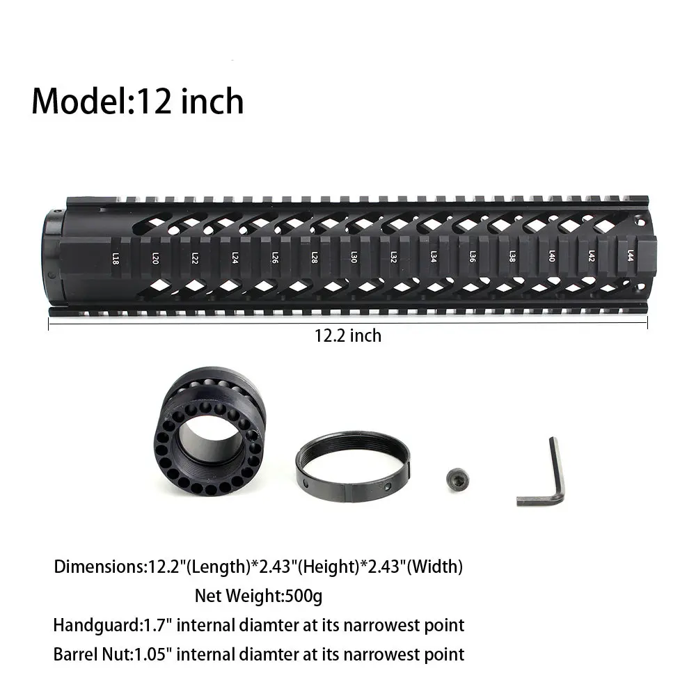Тактический 4 &quot7&quot 9 &quot10&quot 12 &quot15&quot свободный поплавок Quad Picatinny Rail Handguard
