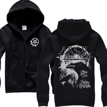 Прохладный молния Arch Enemy рок толстовки Верхняя одежда зимняя куртка 3D ворона бренд панк смерть темный металл флис
