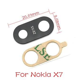 

100 pcs/lot New For Nokia X7 Camera Glass Rear Back Camera Lens Glass + Sticker Replacement Parts