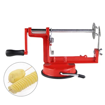 

ZORASUN Spiral Potato Cutter Manual Potato Chips Maker Quick Potato Peeler Slicer Kitchen Fruit Vegetable Tool French Fry Cutter