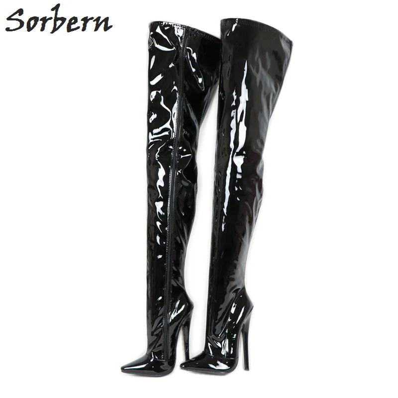 womens shiny black boots