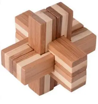 

Classic IQ Bamboo Interlocking Burr Puzzle Game for Adults Children