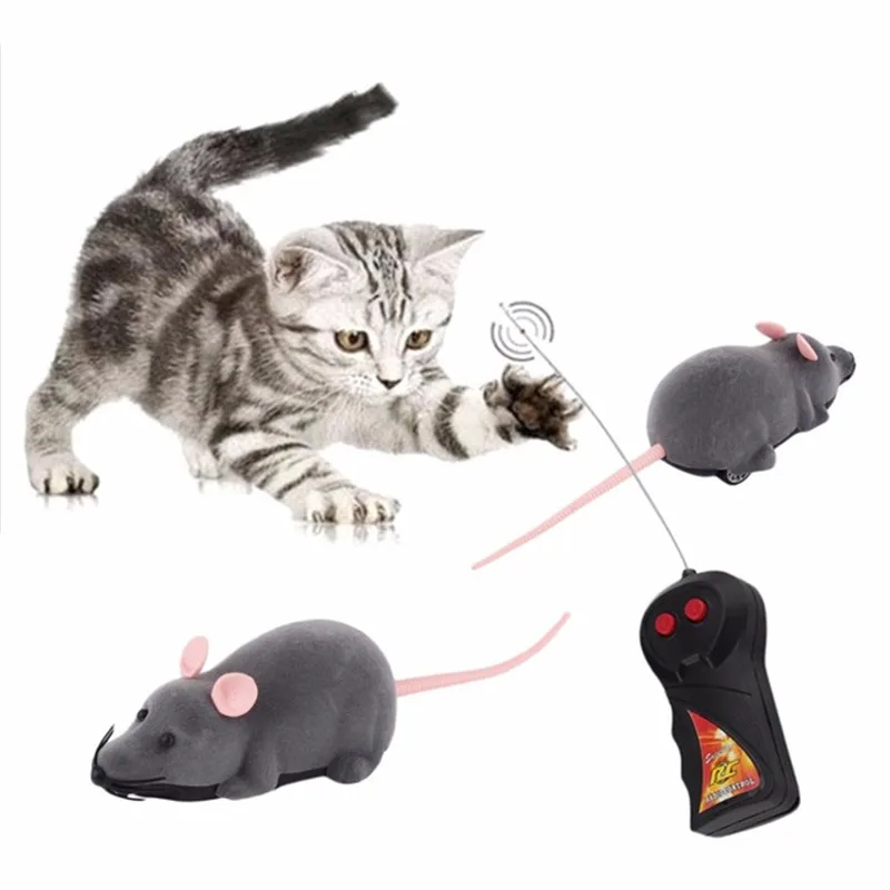 

2018 New 3 Colors Cat Toys Plush Remote Control Wireless Simulation Mouse RC Electronic Rat Mouse Mice Toy For Pet Cat Toy Mouse