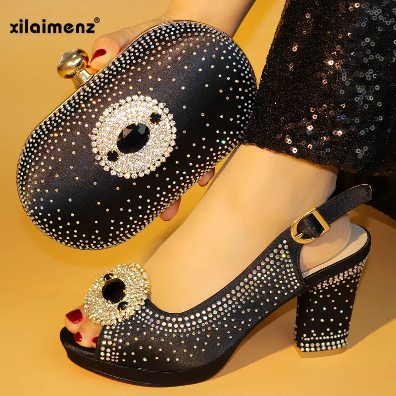 Nouvelles Africaine Nouveau Assorti fuchsia Chaussures Black Sandale Italiennes Et Couleur Sac Blue sky Pour gold D'embrayage La 2019 Or Ensemble Partie xzwxrZqvC