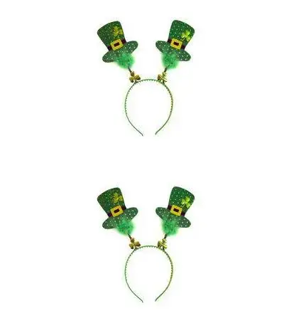 Irish St Patricks Day Headband Green Leprechaun hairband Shamrock Buckle Fancy Dress Carnival Christmas party favor gift