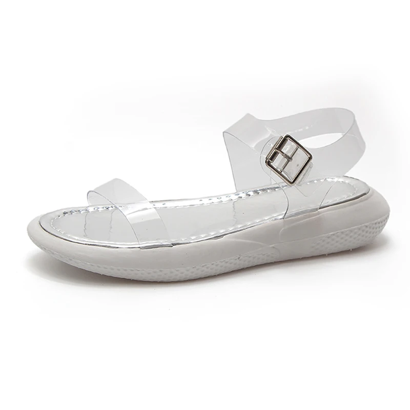 

Summer new transparent lace ladies sandals wild Korean thick platform women's shoes.