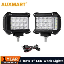Auxmart 2 шт. 4 дюймов 57 Вт сбоку световой индикатор работы света вождение автомобиля лампы Offroad свет бар Combo для 4×4 грузовики внедорожники