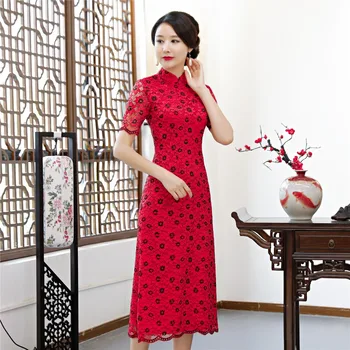 

Shanghai Story 2019 Vietnamese ao dai traditional Clothing Qipao long Chinese dress robe chinoise modern cheongsam 4 Color