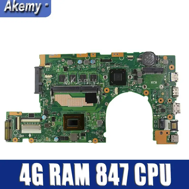

Akemy S400CA Laptop motherboard for ASUS S400CA S500CA S400C S500C S400 S500 Test original mainboard 4G RAM 847 CPU