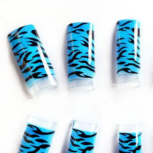 BellyLady 100 шт Леопард Зебра синий Маникюр УФ акриловые накладные украшения для ногтей