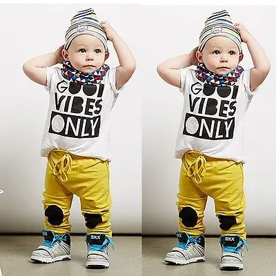 

2pcs Toddler Kids Baby Boy Clothes Cartoon Letter Printing T-shirt Tops+Long Pant Trousers Outfits Clothing Set 2019