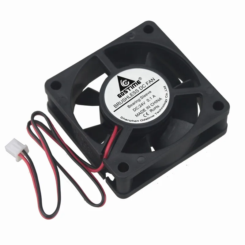 

Gdstime 2 Pcs 6cm DC 24V Cooling Fan 60mm x 20mm PC CPU Computer Case Motor Cooler 6020 2Pin 60x60x20mm