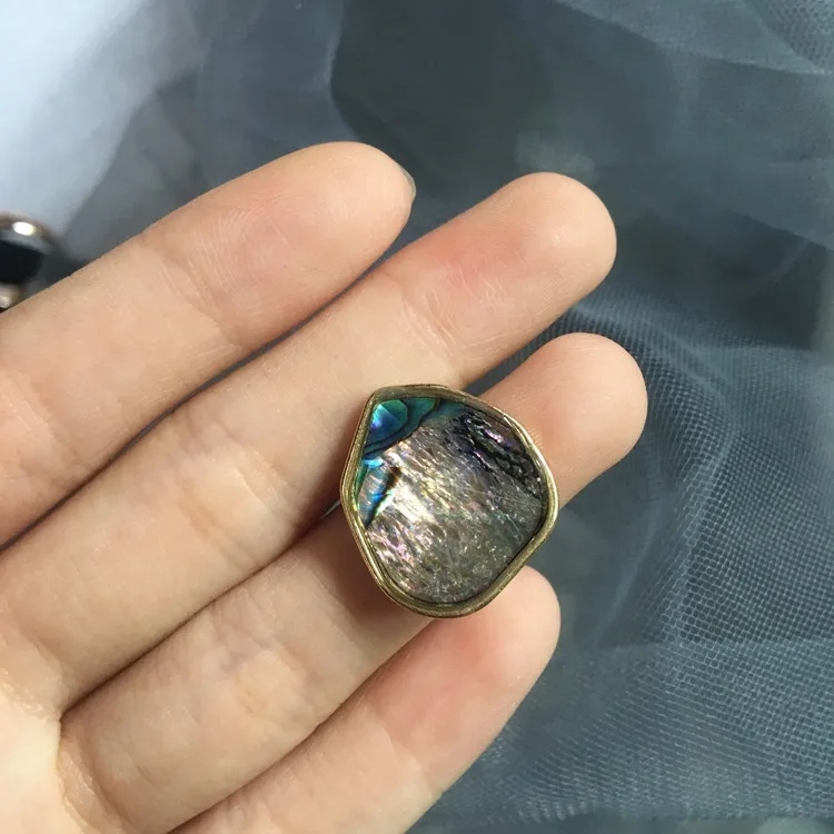 HUANZHI, Преувеличенные геометрические темно-синие кольца ракушки, простые кольца на палец из металлического сплава для женщин, вечерние ювелирные изделия, подарки
