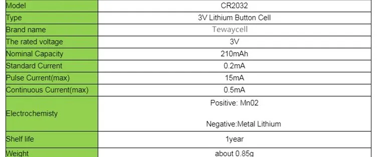 Tewaycell батарея 10 шт./лот CR2032 литиевые плоские батареи Монета cr2032 батареи для игрушечные часы bilster card pack