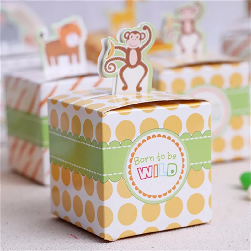 50 шт. коробка для предродовой вечеринки сафари животные дикая коробка конфет сувенир мальчик/девочка дети для мероприятий и вечеринок - Цвет: 3