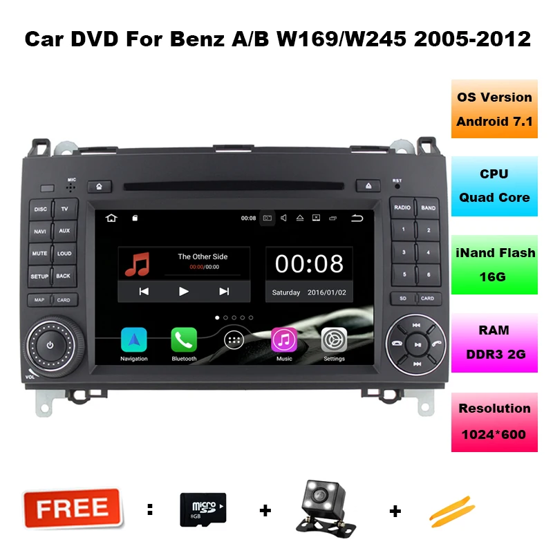 Android 7.1.1! 7 Inch Car DVD Player For Mercedes/Benz/Sprinter/B200/B-class/W245/B170/W209/W169 Wifi GPS Radio Support DTV DAB+