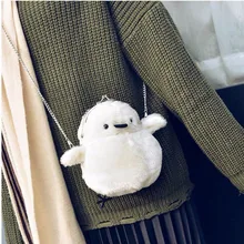 Сумка в форме пингвина, женская мягкая бархатная сумка на плечо, мини сумка-мессенджер для девочек, зимняя мультяшная Лолита, с пряжкой, сумки, женские сумки