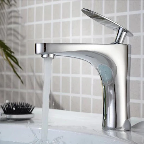 

Freeshipping Fashionable Taps Bathroom Chromed Mixer Single handle Single hole Surface Mounted basin faucet B-1026M