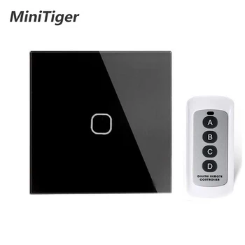 

Minitiger EU/UK Standard 1 Gang 1 Way Remote Switch, AC 170~240V Wall Light Remote Touch Switch With Mini Remote Controller