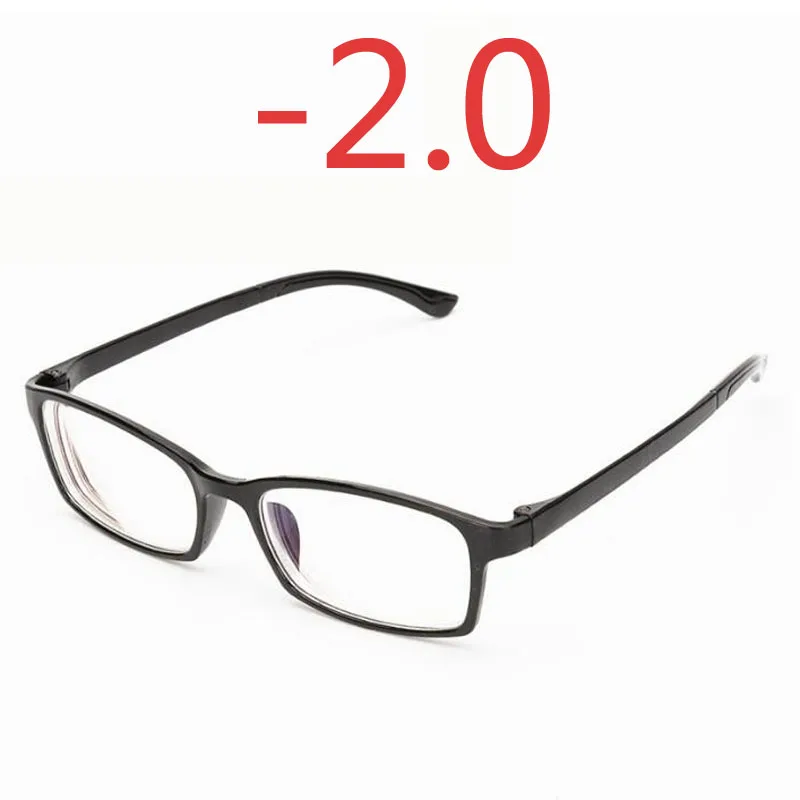 Пластиковые очки с полной оправой для близорукости с голубым покрытием, студенческие короткие очки для коррекции зрения-1,0-1,5-2,0-2,5-3,0-3,5-4,0-5,0-6,0 - Цвет оправы: myopia 200