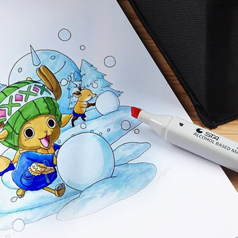 Marcadores da Arte 168 cores sta dirigido dobro Conjunto Estilo : Animation&product&clotehes&landseape
