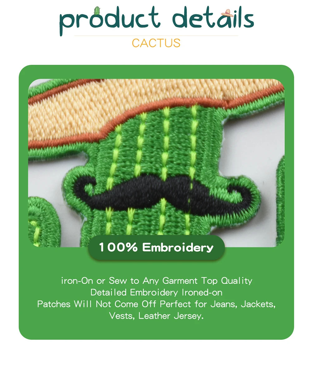 Cowboy and Cactus With Hat And Beard Embroidered Iron On Clothing Patch Free Shipping Wholesale (4)