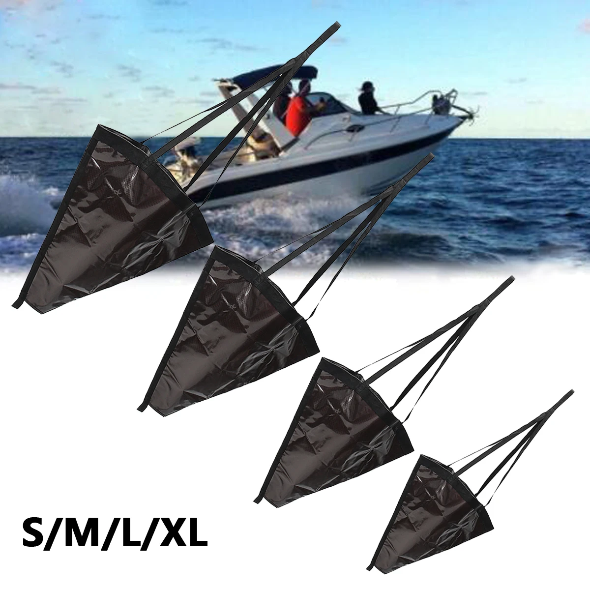 

60-135cm Heavy Sea Anchor Drogue Sail Drift Brake for Fishing for Canoe Inflatable Boat Fishing Boat Dinghy Yacht