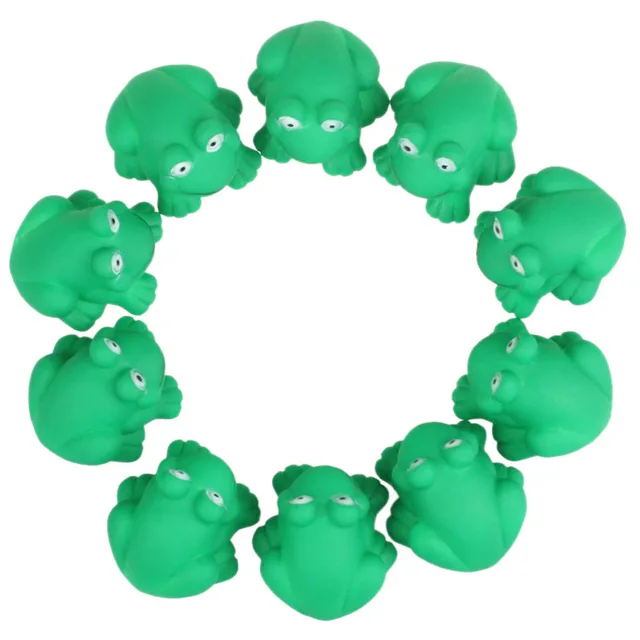 Best 10 pcs New born babies Funny toys Cute One Dozen Rubber Cute Frog With Sound Shower Let your child full with happiness /