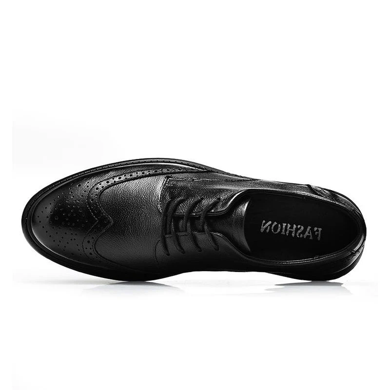 Respirable 38 Real Los Ocio Up Moda Casual Calzado Negro Diarios Hombres Zapatos 46 Tamaño De Del Lebaluka Clásicos Lace Brogue Cuero qxn4vgw45