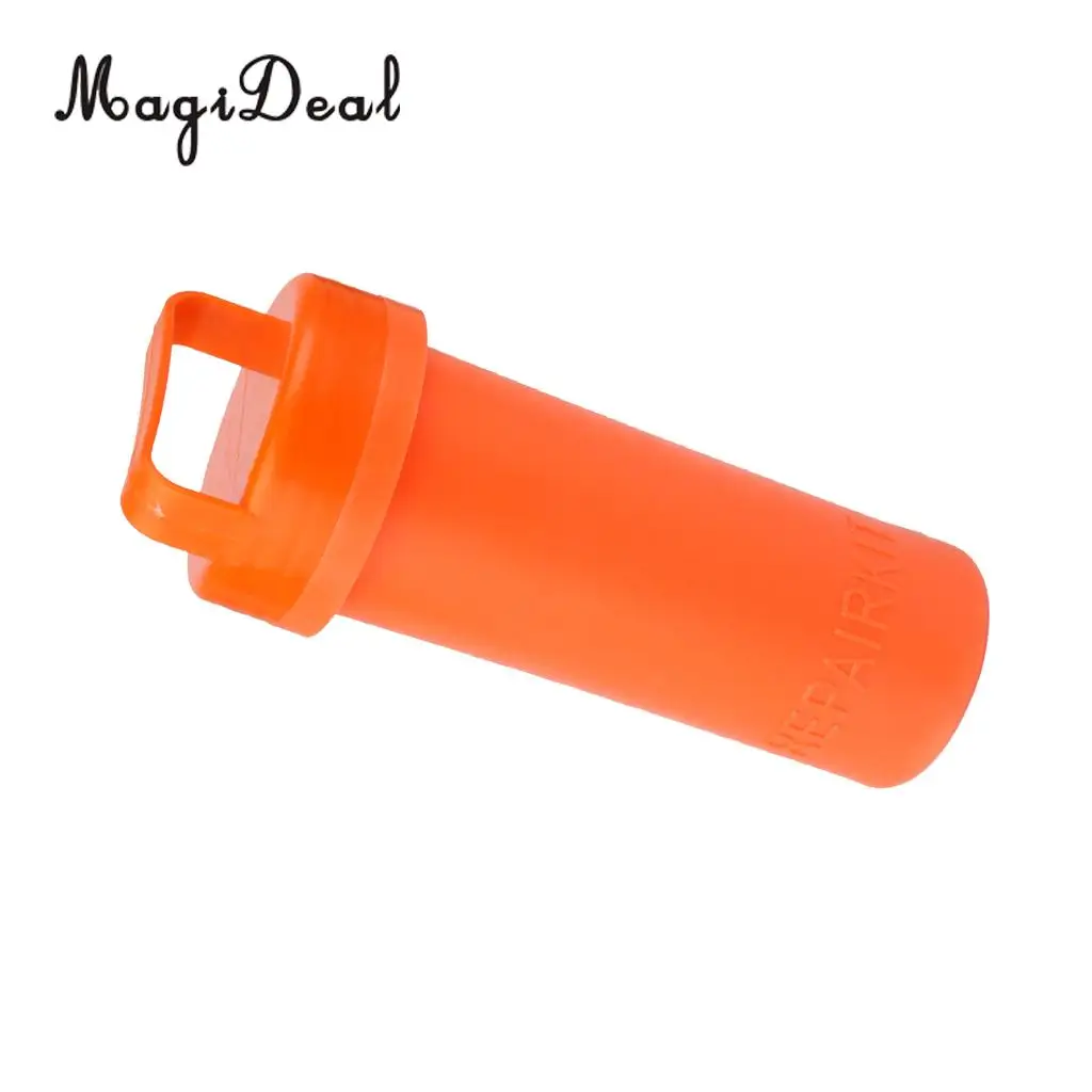MagiDeal Marine Durable PVC Repair Kit Container Bucket for Kayak Inflatable Rubber Boat Orange Fishing Yatch Dinghy Accessories