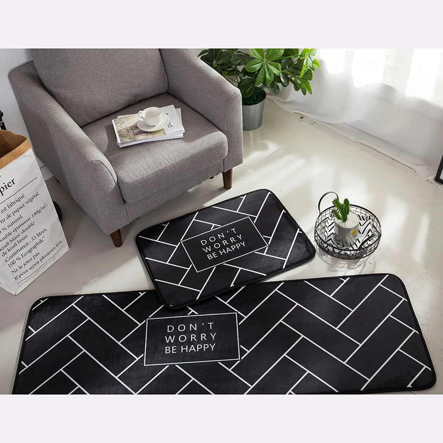 Simple Life Euro Mat For Entrance Home Kitchen Indoor Nordic Style Doormat Bath mat Non-Slip Rugs Rubber washable 3sizes | Дом и сад