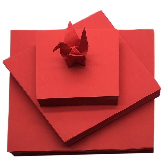 Red Origami Paper Square 50 Sheets per Pack A4 210*297mm Handmade Paper  Cuttings