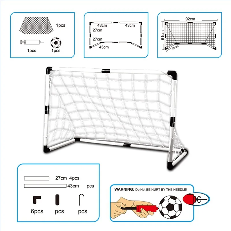 2 шт. мини-футбол футбольный мяч ворота складной пост сетка+ насос Дети Спорт Крытый открытый игры игрушки Дети