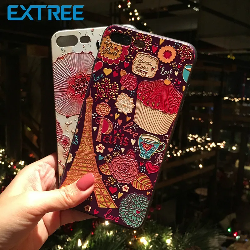 EXTREE Ретро элементы Красочные High-end матовая ТПУ взрывоустойчивой чехол для IPhoneX/8/8