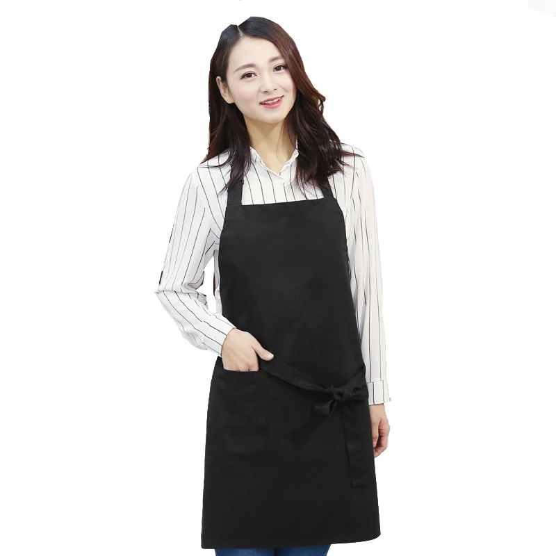 Cotton Kitchen Cooking Aprons Baking Painting Household Men and Women Service Staff Clothes Custom Coffee Tea Shop Logo Apron